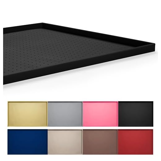Hubulk Dog Cat Food Feeding Mat L (19"x12") XL (24"x16") or XXL (32X24) 0.5" & 1" inch Raised Edge Silicone Non Slip Waterproof Pet Food Mat Dog Bowl Placemat Large (XL, Black)