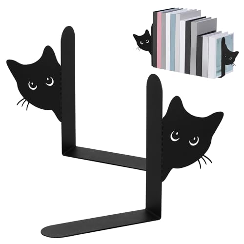 harupink Buchstütze aus Metall,2 Stück Kreativität Katze Bücherstütze 15×4×18 cm(Katzenkopf Breite8.3cm) Buchstützen Metall für Schule, Büro und Zuhause,Schwarz(Volles Gesicht) harupink Buchstütze aus Metall,2 Stück Kreativität Katze Bücherstütze 15×4×18 cm(Katzenkopf Breite8.3cm) Buchstützen Metall für Schule, Büro und Zuhause,Schwarz(Volles Gesicht)