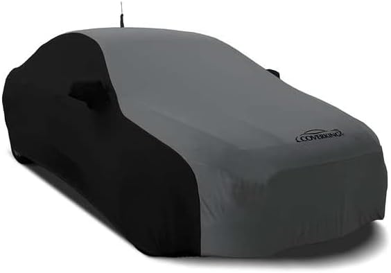 Coverking Custom Fit Exterior Car Cover Designed for Select Lexus LC500 Model Vehicles: Satin Stretch Fabric, Black Sides with Gray Center