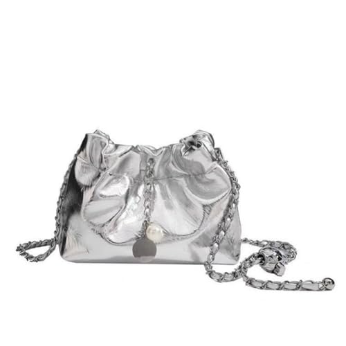 Sac de seau pliant nuage chic à chaîne polyvalente et finitions soignées pour femmes modernes