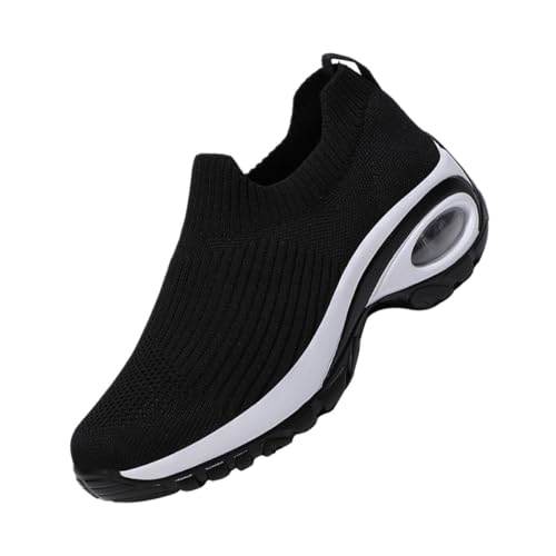 JOINPAYA Zapatillas Deportivas de Mujer Negras Talla 36 Calzado Transpirable Amortiguación de Aire Zapatillas Antideslizantes y Ligeras para Running y Uso Casual