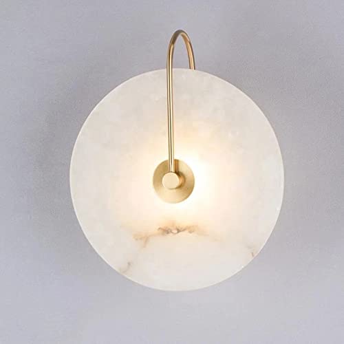 Image of Retro 5W Wall Lamp Fixture 10 inch Marble Stone Round Lampshade Bedroom Bedside Light LED SMD 2835 Wall Mounted Light Indoor Lighting Hotel Living Room Warm White 3000K Gold