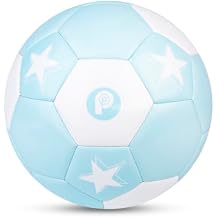 Picador Size 4 Soccer Ball, Kids Soccer Balls for Girls Boys Youth Children Training School Indoor Outdoor Gift Ball with Pump Baby Blue
