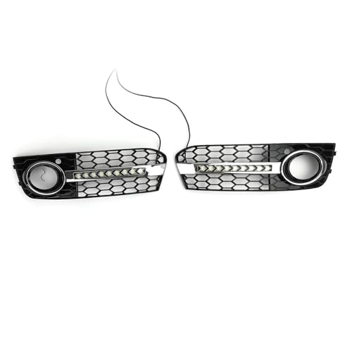 Grilles calandre haut de gamme pour A4 B8 2009-2011 finition nid d'abeille et DRL LED premium
