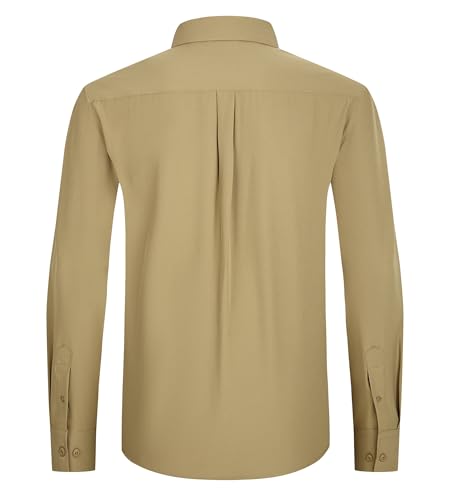 Alex Vando Mens Button Down Shirts Two Pockets Long Sleeve Casual Dress Shirt for Men