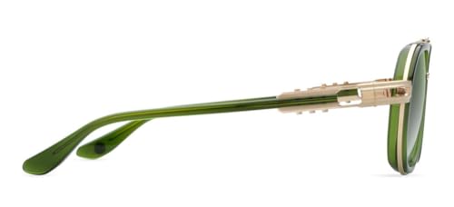 Dita VASTIK DT DTS441 A-03 White Gold/Crystal Black Moss Metal Aviator Sunglasses Green Gradient Lens3