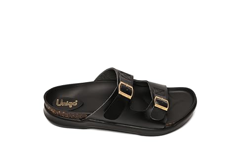 Image of Unigo Alpha Stylish Chappal For Men | Lightweight and Comfortable Slippers for Men | Vegan Leather Sandal,Flip Flop For Everyday Wear | Mens Formal Footwear | Soft & Durable Chappal