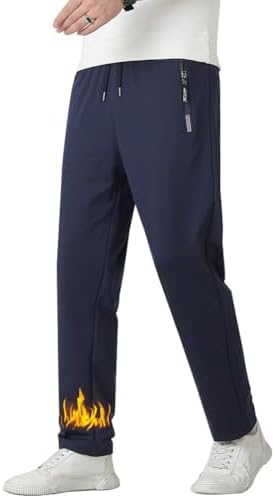 （17:00時点） [Cailin Kailun] メンズ ロングパンツ ゆったり 快適 無地 調整紐 加絨ズボン カジュアルぱんつ 春秋冬 メンズ ボトムス ネイビー M