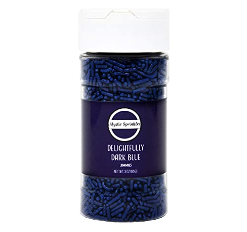 Mystic Sprinkles Solid Color Jimmy Sprinkles (Delightfully Dark Blue Jimmies 3Oz) #TOP1