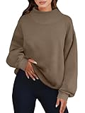 ANRABESS Womens Oversized Sweatshirts Turtleneck Pullover Long Sleeve Hoodies Tops 2025 Fall Fashion Preppy Outfits Brown-L