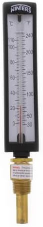 5" 5AS Straight Thermometer with Thermowell (30°F to 240°F & 0°C to 115°C)