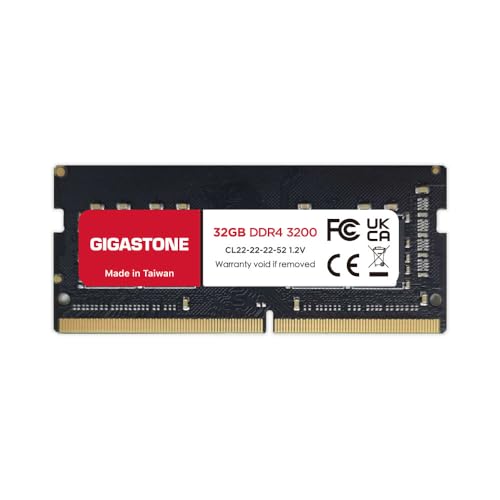 【DDR4 RAM Laptop Only】GIGASTONE 32GB DDR4 3200MHz (2933MHz or 2666MHz) PC4-25600 (PC4-23400, 21300) CL22 1.2V SODIMM 260 Pin Unbuffered Non ECC High Performance Notebook Memory Upgrade
