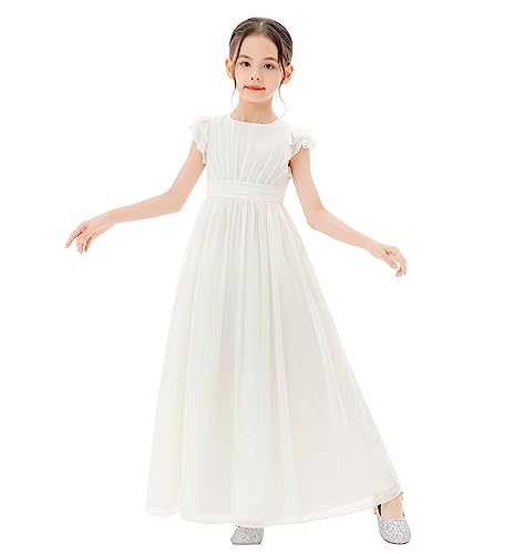 ekidsbridal Ruffle Chiffon Baptism Dresses for Girls Celebratory Gowns for Parties 822