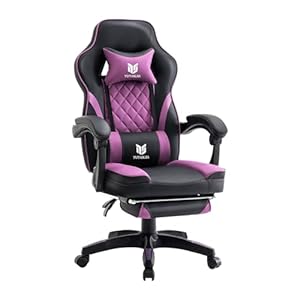 Gaming Chair with Footrest, Purple Gaming Chair, Computer Gaming Chair for Kids, Big and Tall Gaming Desk Chair, Comfortable Reclining Gaming Chair for Heavy People,Heavy Duty Gaming Chair for Adults