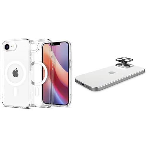 Spigen iPhone 16e ince MagSafe Kılıf Ultra Hybrid Sararma Karşıtı DuraClear™ Hava Kanalı Teknolojisi™ Askeri Sınıf Koruma MagFit Clear White Şeffaf Kapak Spigen iPhone 16e Kamera Lens Camı Koruyucu