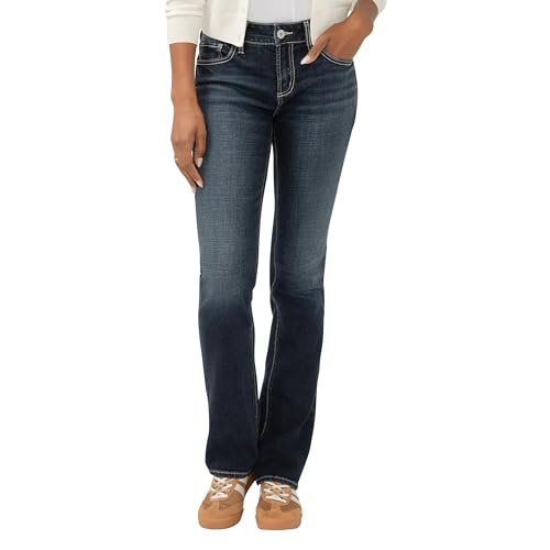 Image of Silver Jeans Co. Women's Elyse Mid Rise Comfort Fit Slim Bootcut Jeans