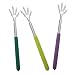 KALLORY 3pcs Retractable Tickle Back Massager Telescoping Claw Back Scratcher Stainless Steel Back Scratcher Handheld Back Scratcher Neck Shoulder Massagers Metal Massage Stick Pp