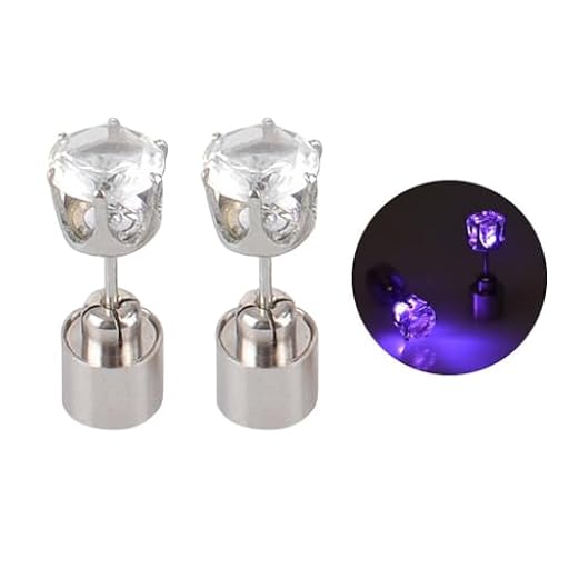 1 par de pendientes con luz LED intermitente, para decoración de fiestas de baile, accesorios populares, joyería de día festivo, 1 pair, Diamante de imitación | Ya disponible en tu tienda friki favorita! En mundofriki.es!