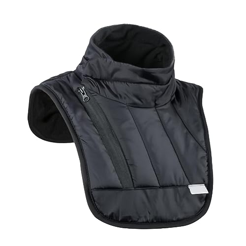 Chauffe-cou pour moto - Écharpe coupe-vent pour le cou, protection contre le vent réglable avec fermeture éclair et sac de rangement, protège-nuque thermique à col surélevé, bavoir noir pour l'épaule