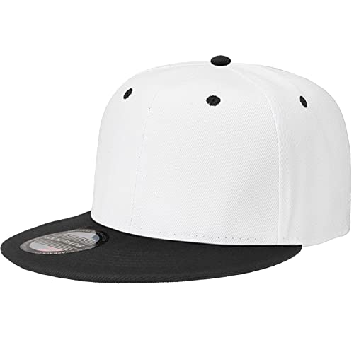 Gorra cl sica con cierre de presi n, estilo hip hop, color liso, tama o ajustable, 1 pieza blanco/negro, talla nica Cover