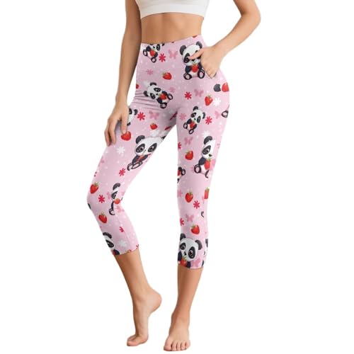 JEOCODY Women Leggings Casual High Waist Tummy Control Pants Soft Capris Leggings Size XS-3XL