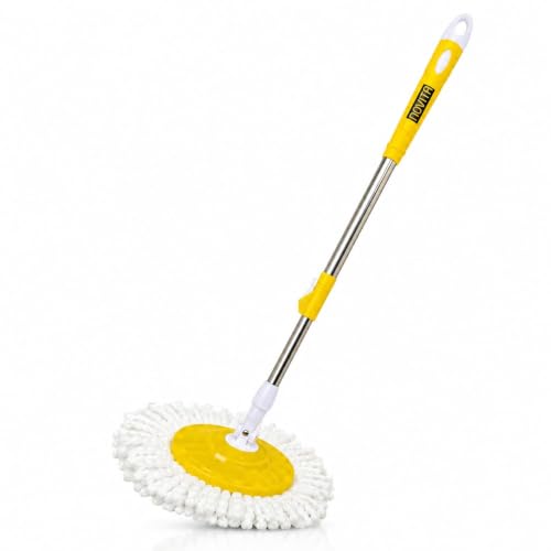 Image of Novita Premium 360 Spin Mop Stick Rod with Stainless Steel Handle | 42-Inch Adjustable & Extendable Heavy-Duty Long Telescopic Stick | Microfiber Pocha | (Multicolor)
