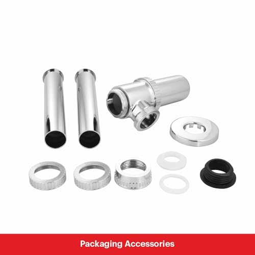 Image of Johnson ABS Bottle Trap for Wash Basin with 190 mm Outlet Pipe | ABS Material | Chrome Plated Glossy Finish with Wall Flange | Anti Cockroach Trap | 1 Year Warranty (Pack of 1)