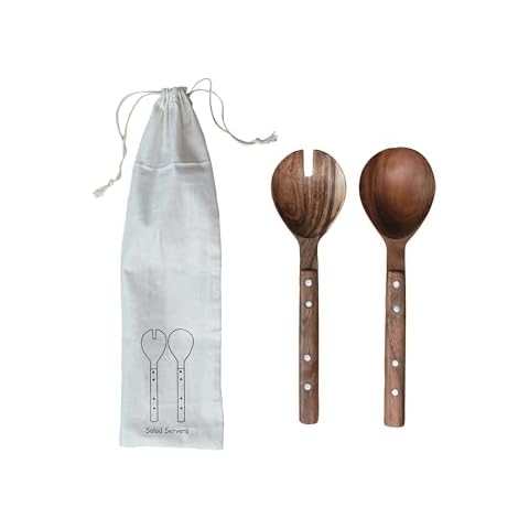 Creative Co-Op Mango Wood Salad Servers Cover