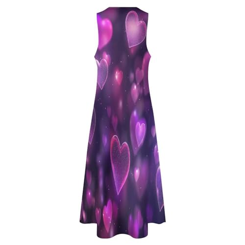 Robe d'été longue sans manches avec col V et poches intégrées