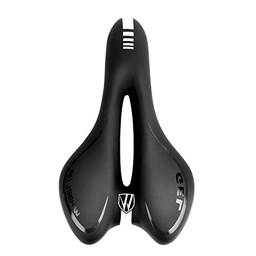 Selle de vélo pour homme rembourrée avec coussin doux creux respirant, siège de vélo universel pour vélo de montagne, Homme, noir Cover