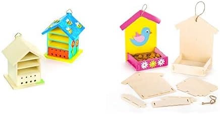 Baker Ross AF505 Wooden Bug House Craft Kits (Pack of 2) Bughouses to paint and Decorate