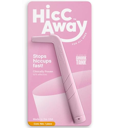 HiccAway Hiccup Straw - Stops Hiccups Naturally & Fast - As Seen On Shark Tank - Clinically Proven Relief for All Ages, Children & Adults - Safe, Lightweight, & Reusable (HiccAway Pink) 1 Pack by HICCAWAY - Used condition - US$17.32