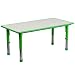 Flash Furniture 23.625''W x 47.25''L Rectangular Green Plastic Height Adjustable Activity Table with Grey Top