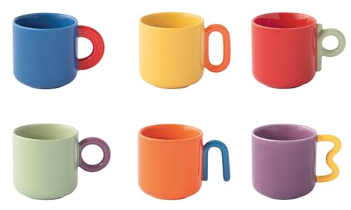 Miniatura 2 de Easy Life - Juego De 6 Tazas De Café 10 Cl, De Porcelana Creativa Colorida