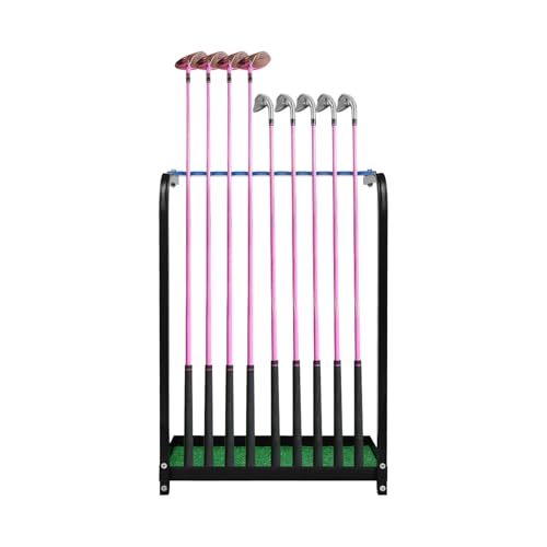 Soporte de metal para 9 palos de golf y organizador de putters para interior