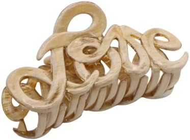 Parcelona French Love Medium 3" Celluloid Acetate Claw Clips Covered Spring Durable Fashion Hair Styling Clips Women Hair Accessories Girls Hair Clips, Made in France (Dusty Beige Brown)