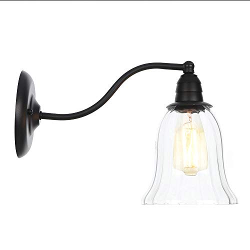 Applique murale étanche E27 en verre et métal rétro pour éclairage extérieur