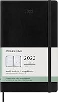 Moleskine 2023 Weekly Horizontal Planner, 12m, Large, Black, Soft Cover (5 X 8.25)