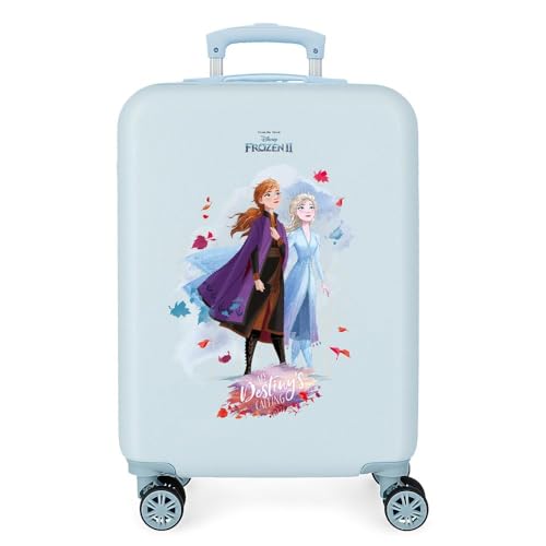 Disney Frozen Nature is Magical Maleta de Cabina Azul 37x55x20 cms Rígida ABS Cierre combinación 32L 2,5Kgs 4 Ruedas Dobles Equipaje de Mano