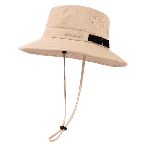 Image of Mens Wide Brim Golf Bucket Cooling Sun Hat L XL Extra Large Size UV Protection Boonie Sunhat Summer Hiking Outdoor Fishing SPF50 Khaki