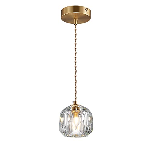 Lustre en laiton RLKHXBS style cristal luminaire chic ajustable