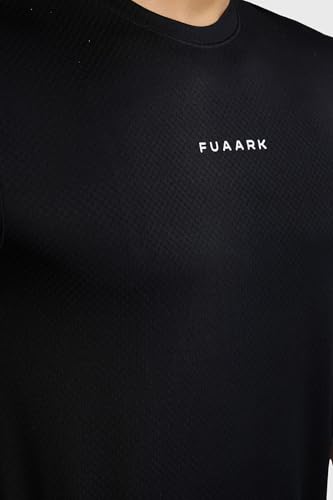 Image of FUAARK Men Solid Slim Fit Polyester Gym & Running Wear Tshirt
