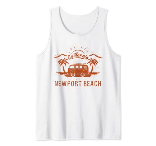 Newport Beach, CA California retro vintage surfing beach Tank Top