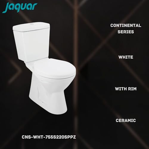 Image of JAQUAR Continental Series Range One Piece Rim Floor Mounted Western Comodes (White) | 365x680x770mm, Exposed Flush Tank, Western Toilet /Water Closet for Bathroom | CNS-WHT-755S220SPPZ
