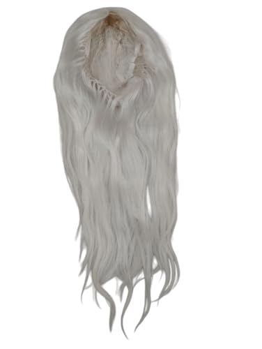 Image of BookMyCostume Long White Hair Extension Wig - Perfect for Fancy Dress, Old Lady Look, Halloween, Stage Performances & Role Play Costume for Kids & Adults