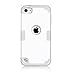 Case for iPod Touch 2019 iPod 5 6 7 Case, Dual Layered 3 in 1 Hard PC Case + Silicone Shockproof Heavy Duty High Impact Armor Hard Case Cover for Apple iPod Touch 5th 6th 7th Generation (White+Gray)