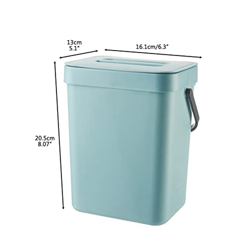 Pequeño bote de compost de cocina con tapa 3L gris azul miniatura 2