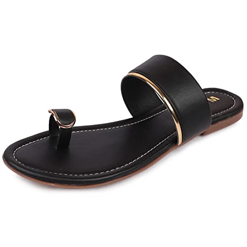 Image of MYRA Women's Solid Toe-ring Casual Flat Chappal | Casual Ladies Flats - MS1327C