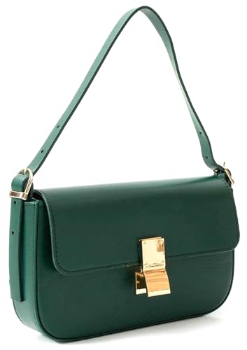 MOON CANTA Structured Shoulder Bag – Timeless Small Handbag with Gold Clasp, Adjustable Strap & Everyday Elegance