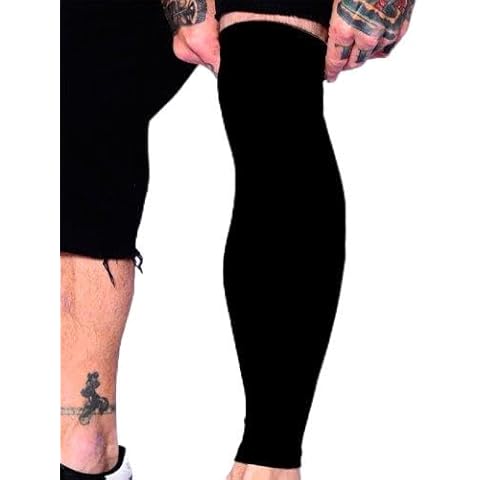 Tat2X Ink Armor Premium Full Leg Tattoo Cover Up Sleeve - No Slip Gripper - U.S. Made - Black - ML (single leg tattoo cover up sleeve) Cover